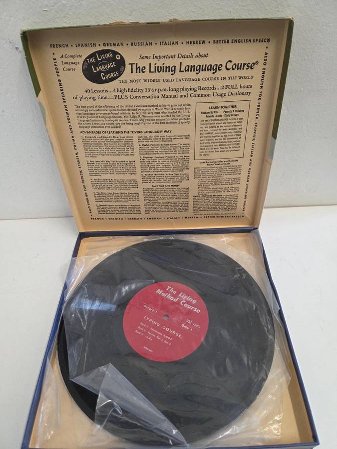 Vintage - The Living Method Typing Course by Lewis Robins and Reed Harris - 4 LP set