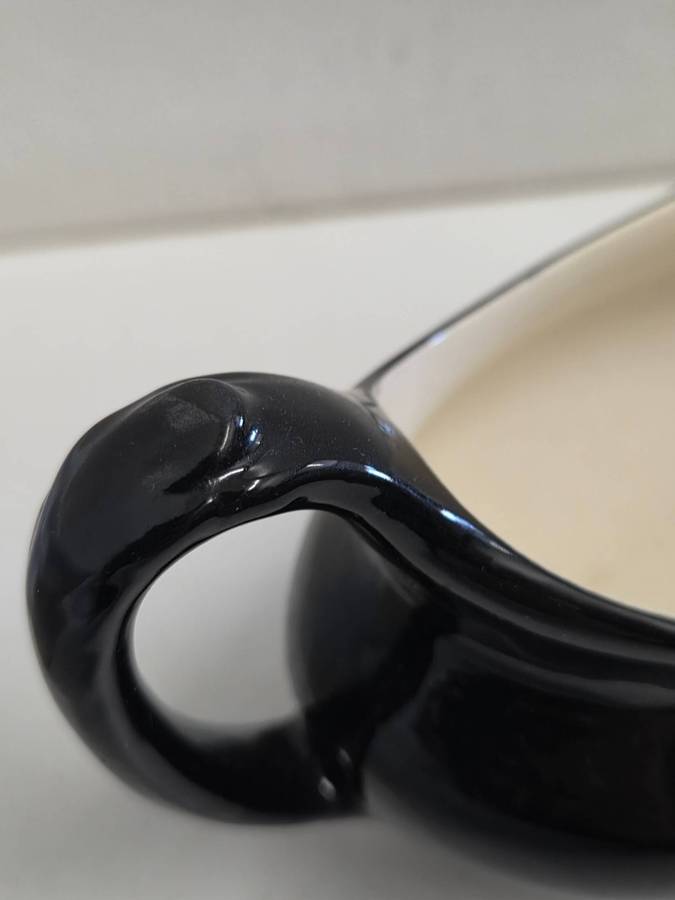 Vintage Black Porcelain Sauce Jug