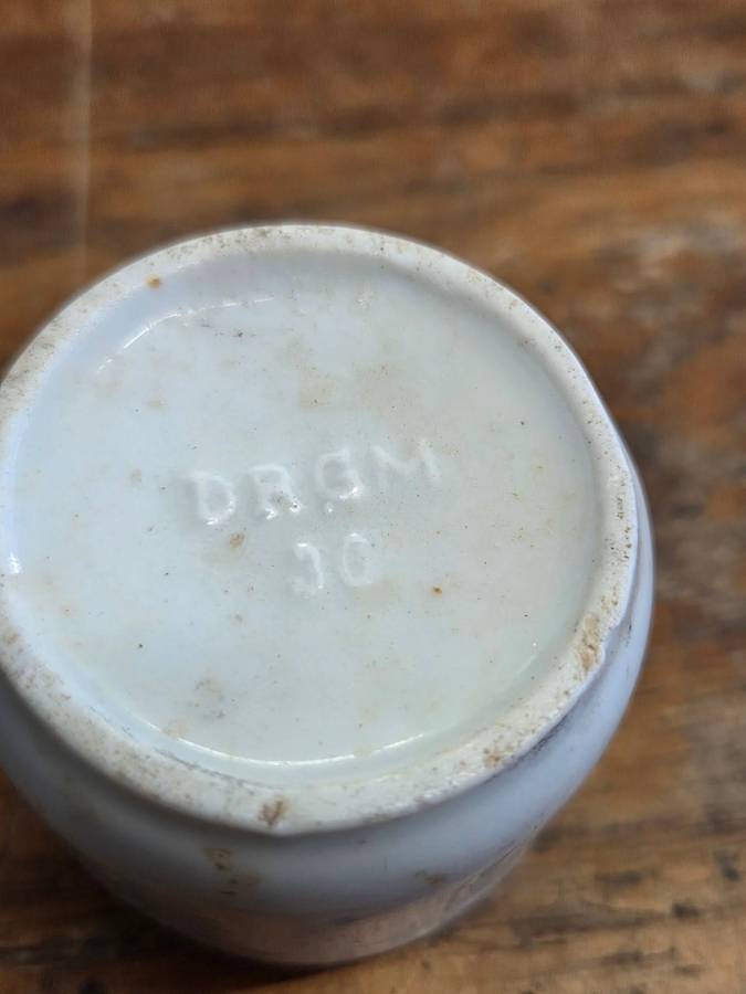 Antique Cold Cream Reichs Apotheke Dresden Bismarckplatz 10 Ceramic Container