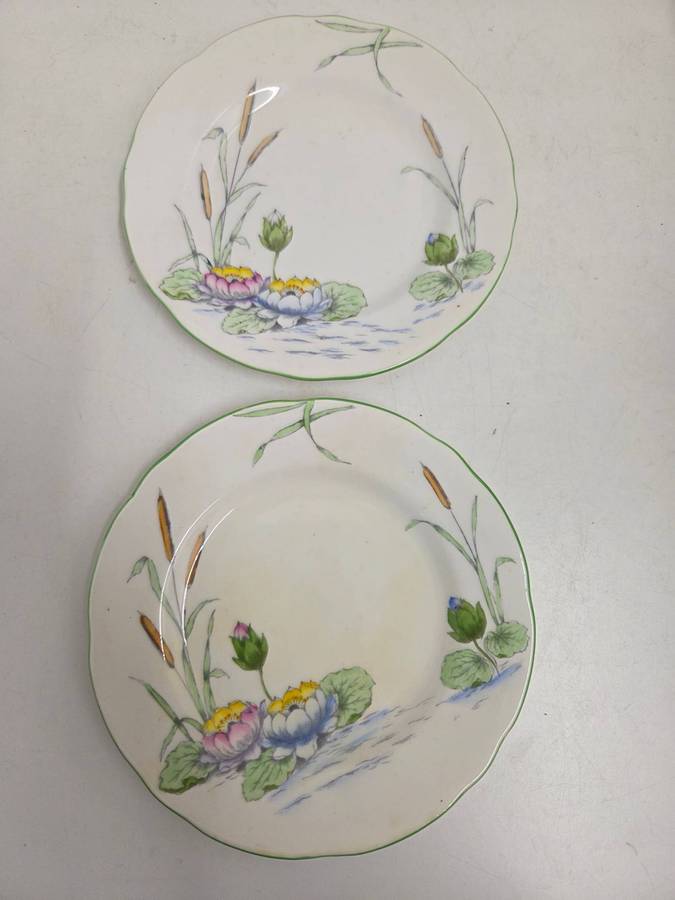 2 x Vintage Royal Stafford Bone Cina Plates - Made in England Diameter - 16cm