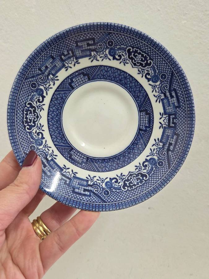 Vintage Churchill Blue and White Saucer - Made in Staffordshire England Diameter - 14cm Saucer only