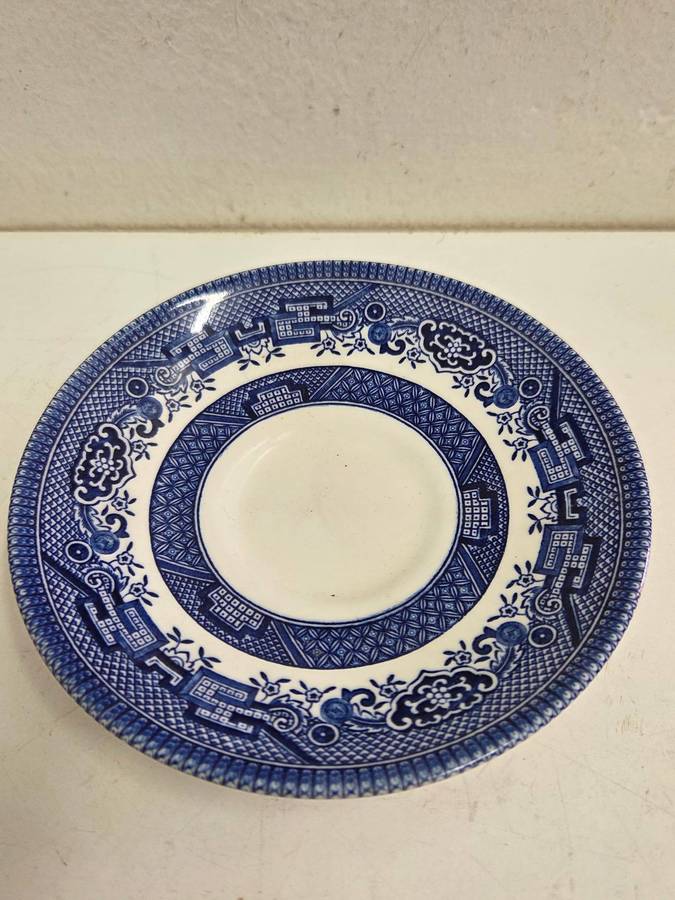 Vintage Churchill Blue and White Saucer - Made in Staffordshire England Diameter - 14cm Saucer only