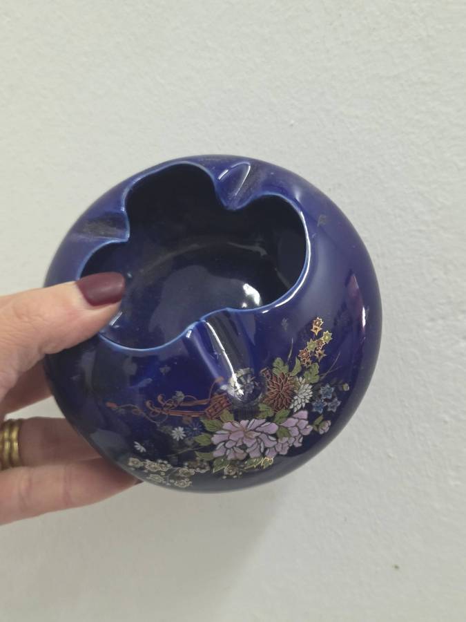 Vintage Japanese Cobalt Blue Ashtray