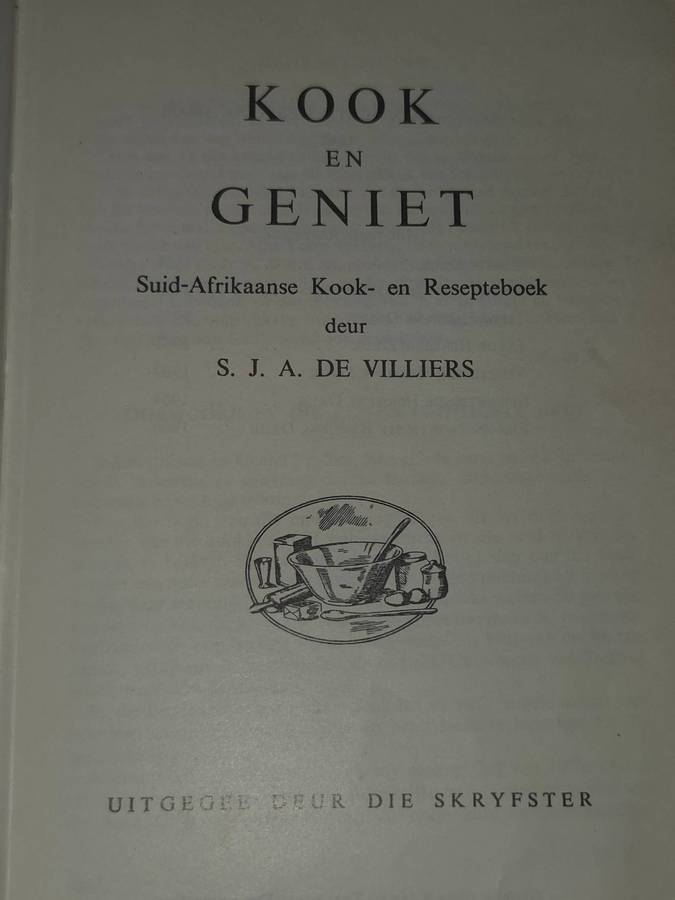 Kook en Geniet - SJA de Villiers - 1968