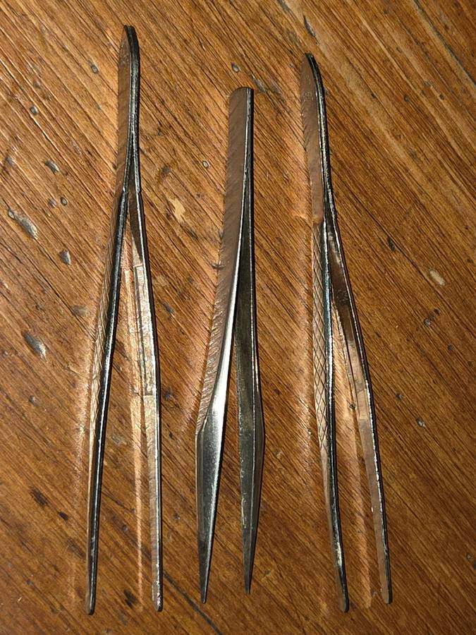3 x Vintage Tweezers - G. Boley & Sheffield England