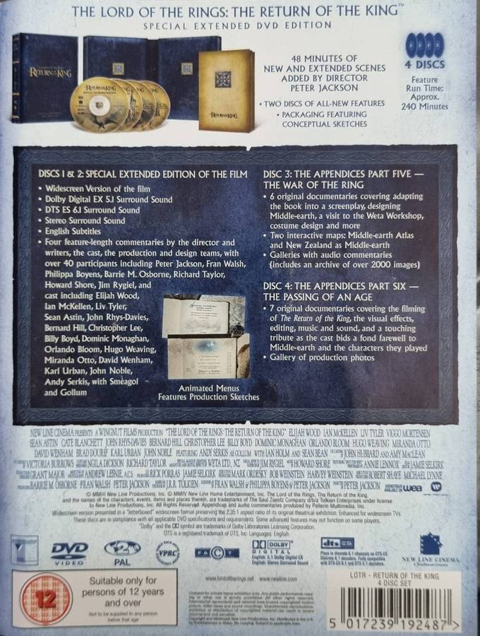 DVD: Lord of The Rings Trilogy Special Extended 12 DVD Edition