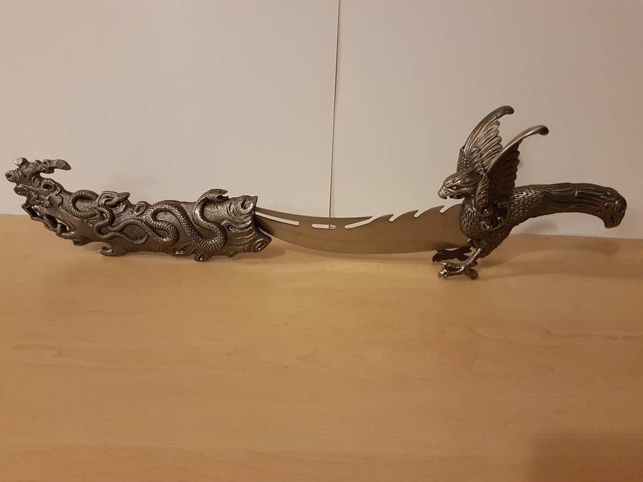 Fantasy Dagger Eagle and Snake Knife with Sheath (All Steel)