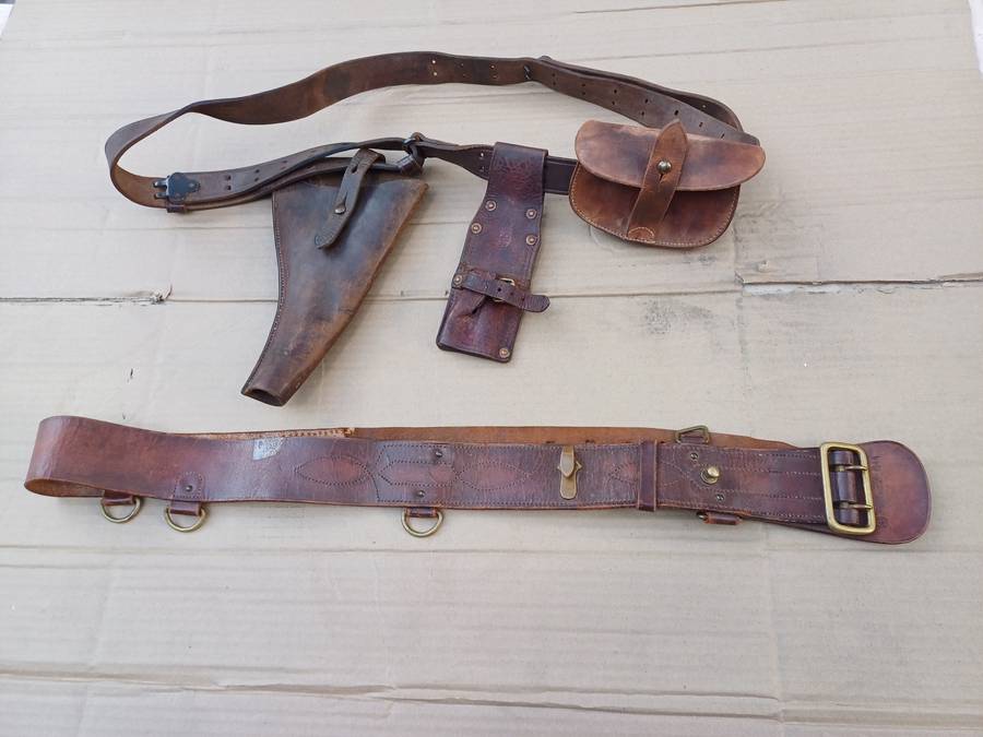 Authentic WWII Era Army Belt and Sling with Attachments (Belt Length 140cm)