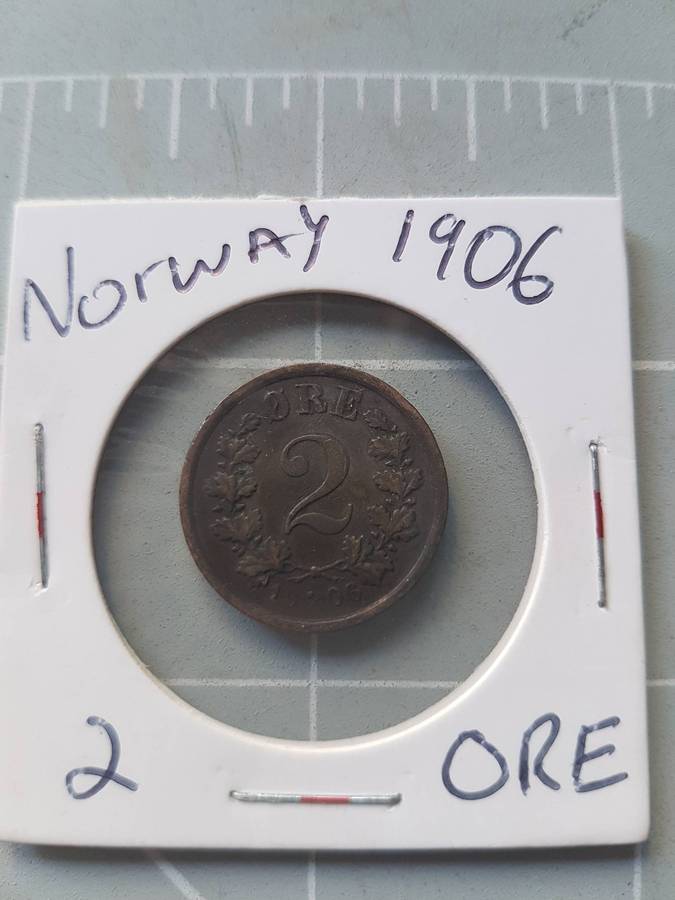 Harley Davidson Gift Box + 8 x Napkin Rings + 1906 Norway 2 Ore Coin