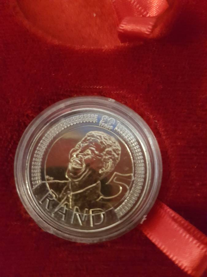 5 x SA Reserve Bank 100 year anniversary and Mandela 2008 R5 coins