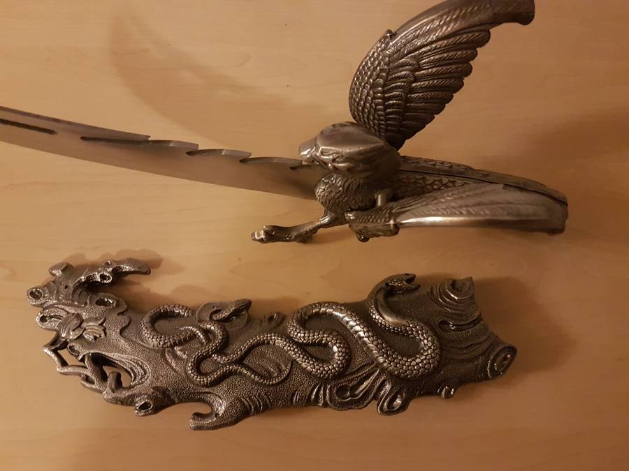 Fantasy Dagger Eagle and Snake Knife with Sheath (All Steel)