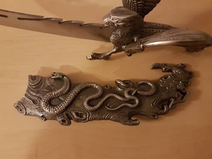 Fantasy Dagger Eagle and Snake Knife with Sheath (All Steel)
