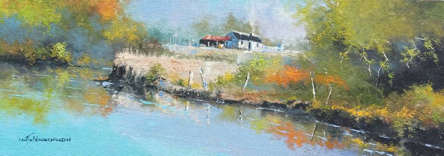 Neil janse Van Nieuwenhuizen Oil on Canvas on Board 57 x 21 cm