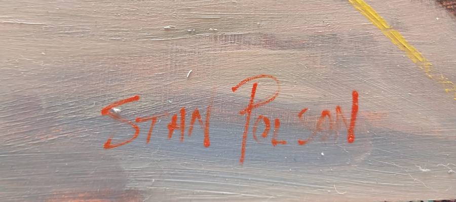 Stan Polson unframed 90 x 45 cm Oil on board