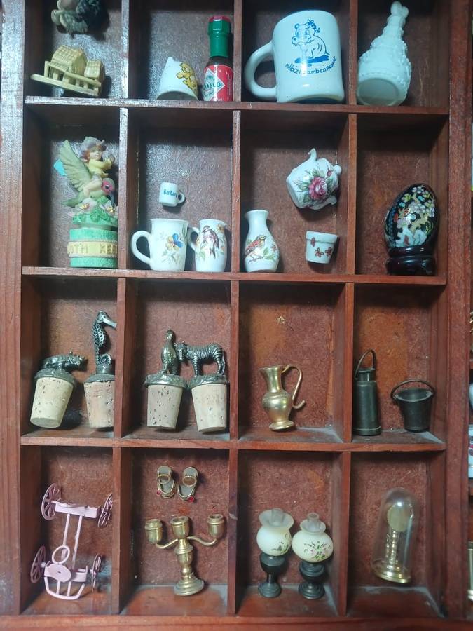 2 Vintage Wooden Printers Trays & 108 ornaments. ALL 4 ONE! See photos.