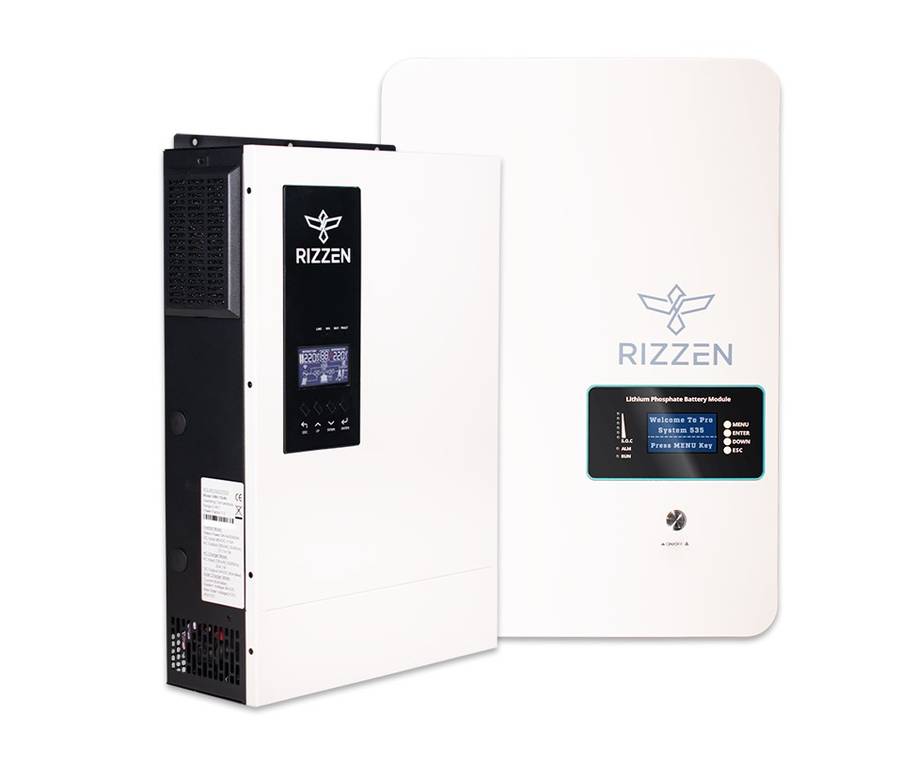 Rizzen 5kVa Hybrid Inverter & 5.12kWh LiFePo4 Battery Combo