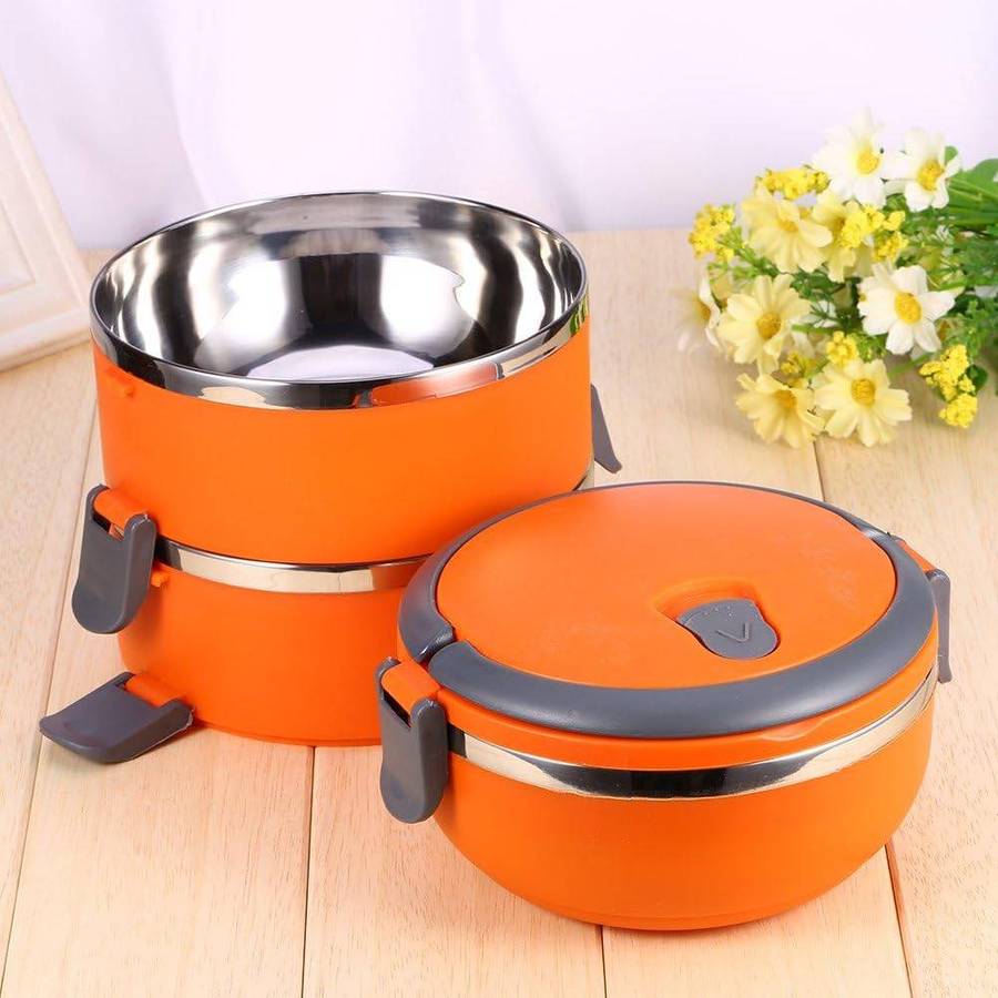 3 Layer Lunch Box Tier Stainless Steel Thermal Insulated Stackable Bento Hot Food Container Boxes