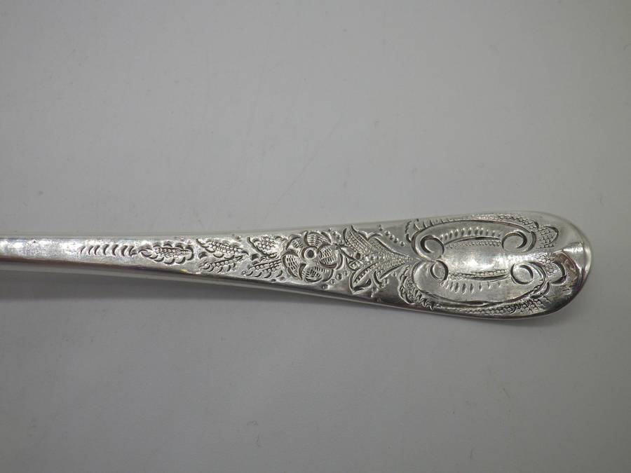 GEORGE III Hallmarked Silver Large Berry Serving Spoon. London 1774 William Cripps 49grms 20.5 cm