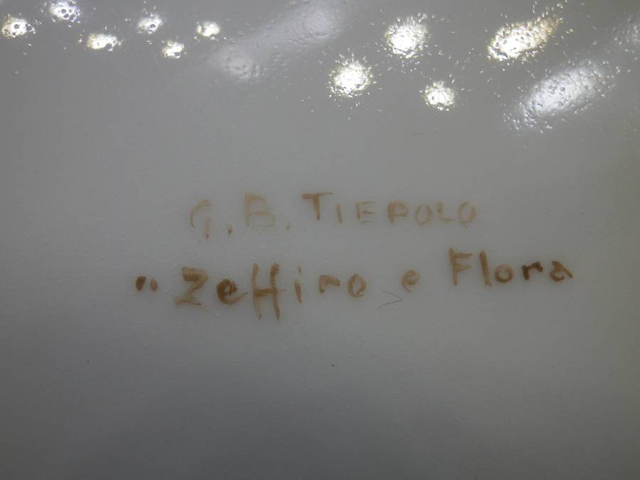 Beautiful Hand painted Display plate. Myth of 'Zeffiro & Flora' by Tiepolo. Chodziez Poland 24cm