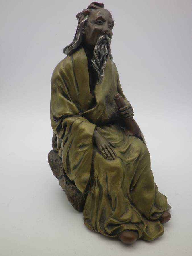 GIOVANNI SCHOEMAN famous SA sculptor, 1978 Mixed Metal Composite Cold Cast Figurine of Lao Yu
