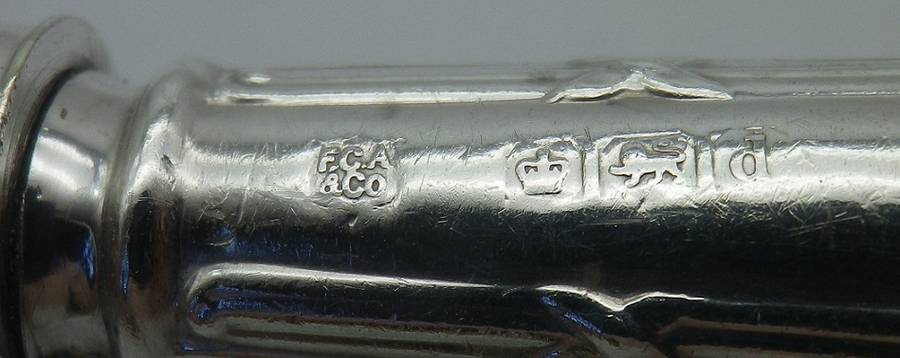 Pair Antique Sterling Silver Butter knives. Sheffield, 1921. Frederick C Asman & Co.