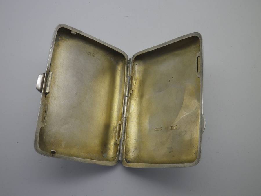 Sterling Silver Cigarette Case Birmingham 1917 or 1942 Joseph Gloster Ltd 74.5 9.5x6x1.5