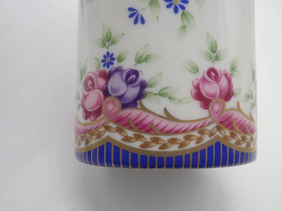 BEAUTIFUL VINTAGE LIMOGES France TRINKET JAR & HOLDER Set DESIGNED BY PIERRE DUMAS FILS