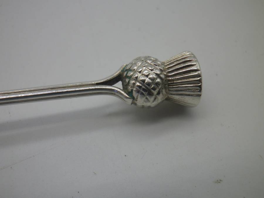 Scottish Hallmarked Silver thistle teaspoon. Glasgow, 1953. Robert Allison 10.6cm 10.6g