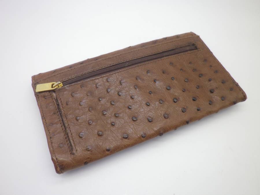 Vintage OSTRICH LEATHER Unisex Purse. Great Quality.