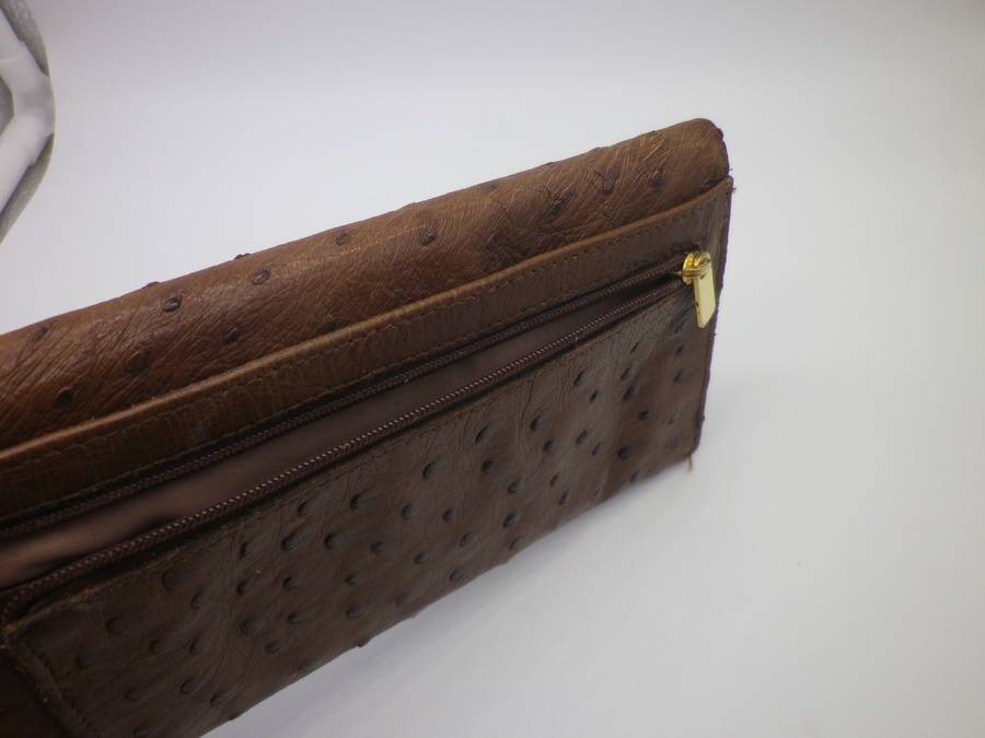 Vintage OSTRICH LEATHER Unisex Purse. Great Quality.