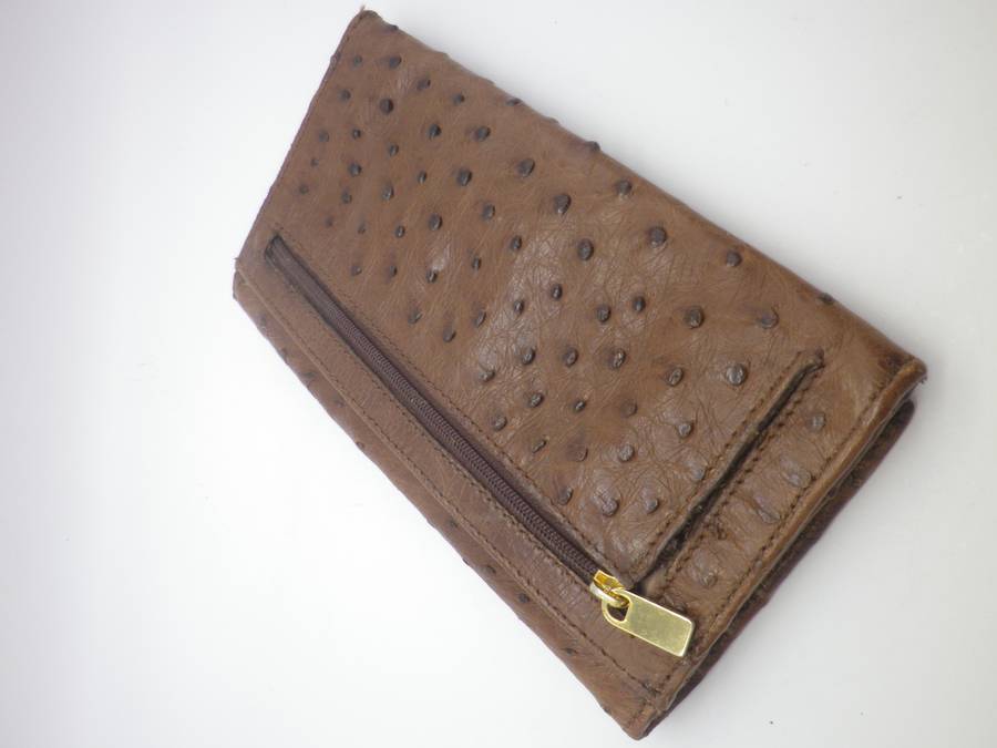 Vintage OSTRICH LEATHER Unisex Purse. Great Quality.