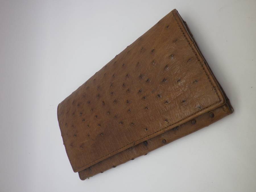 Vintage OSTRICH LEATHER Unisex Purse. Great Quality.