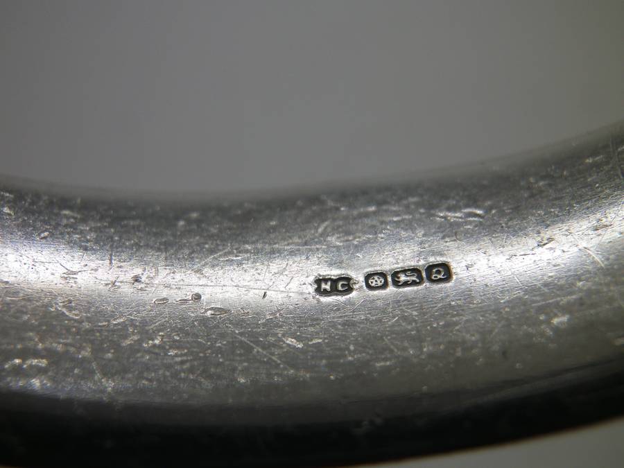 Fabulous Hallmarked Silver Clip Bangle. Sheffield, 1990. 25.5g