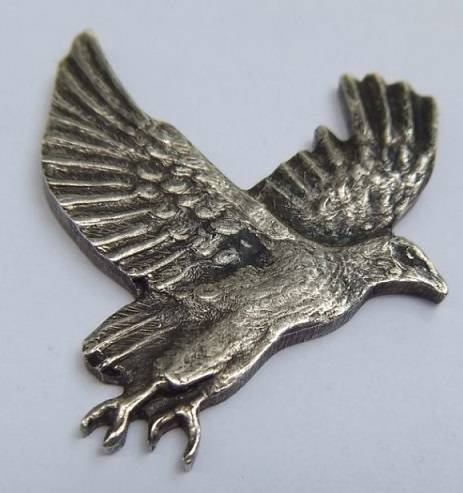 Vintage STERLING SILVER OWL, BLUE CRANE & EAGLE. Flat- to apply to furniture decor etc.