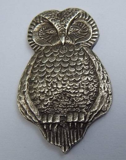 Vintage STERLING SILVER OWL, BLUE CRANE & EAGLE. Flat- to apply to furniture decor etc.