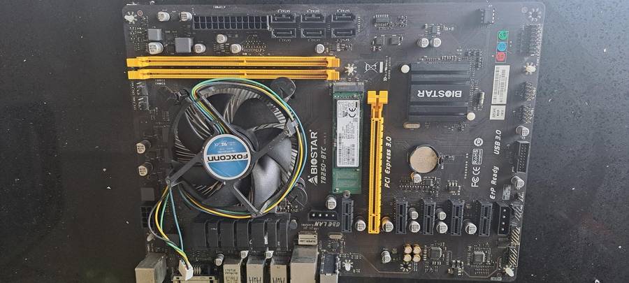 Biostar TB250-BTC Motherboard + CPU + M.2 SATA SSD