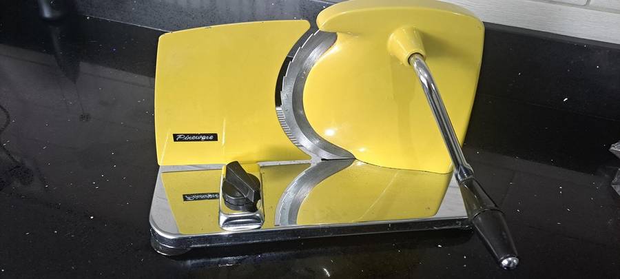 Vintage Pineware stainless steel meat and bread slicer From 1970s