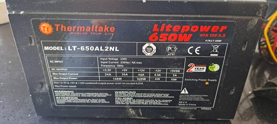 Thermaltake Litepower 650w PSU