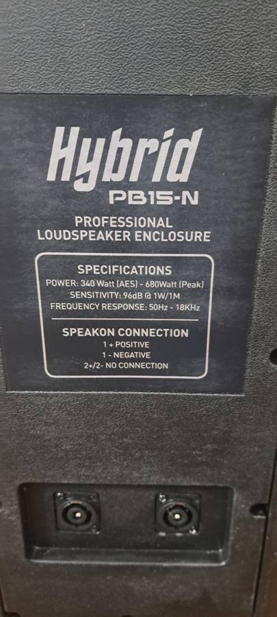 Hybrid PB15N SKU: SPEHYB003Categories: 2-Way Passive, Brands, Hybrid, Pro Audio