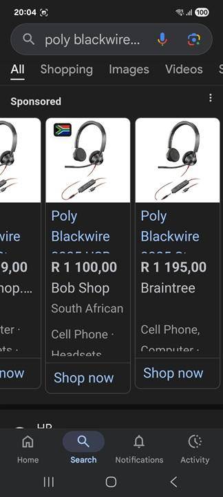 Plantronics Poly BlackWire 3320 Headset