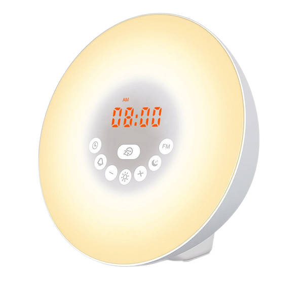 Sunrise Alarm Clock, Digital Clock, Wake Up Light with 6 Nature Sounds, FM Radio and Touch Control (