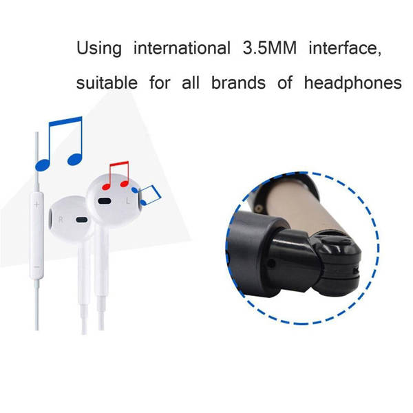 Selfie Stick Microphone, Aluminum Alloy Selfie Mic Extendable Monopod Built-in Remote Shutter Selfie
