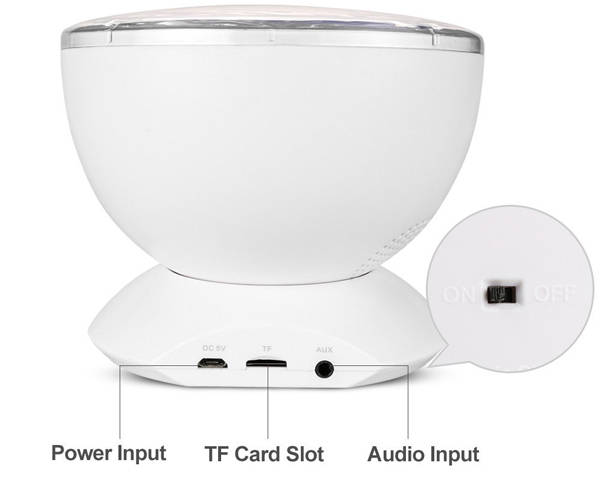 Multi-Color Ocean Wave Projector Light with Built-in Music Player