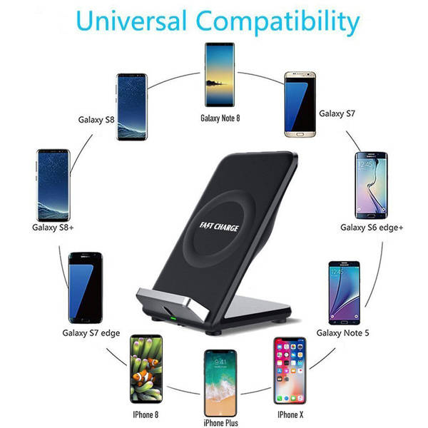 2 Coil Qi Wireless Fast Charging Pad Stand