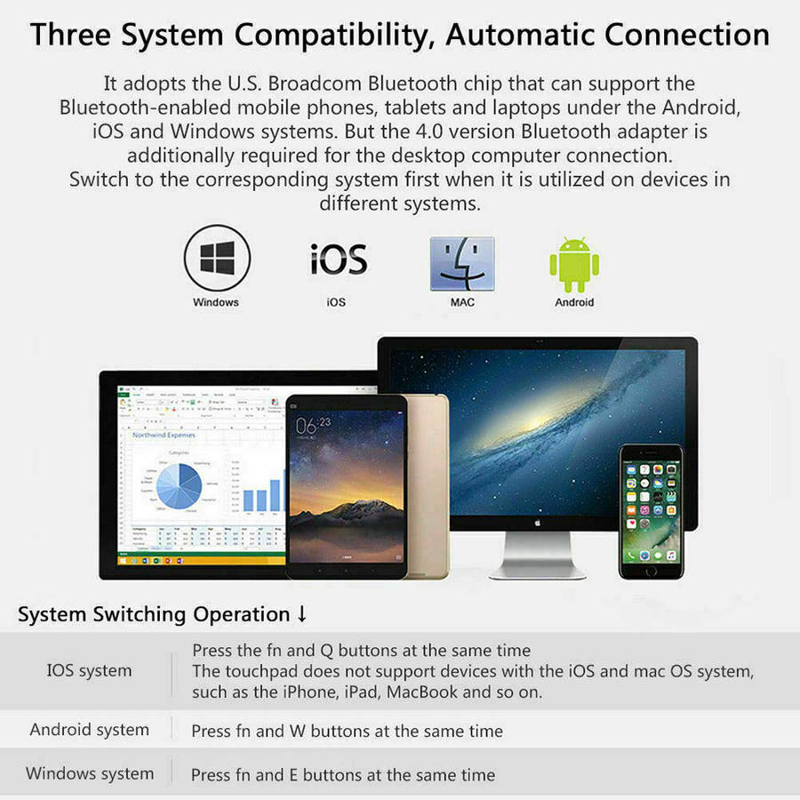 Ultra-Slim Folding Mini Wireless Bluetooth Keyboard