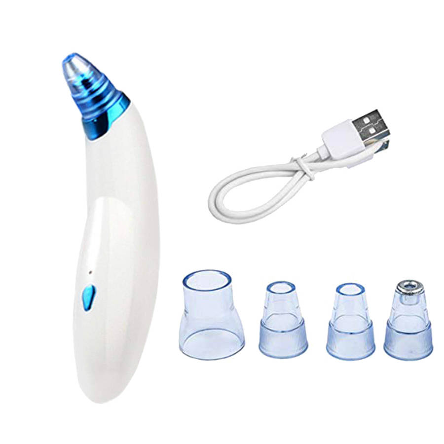 Vacuum Blackhead Remover Pore Cleaner with 5 Sucker Heads -Blue