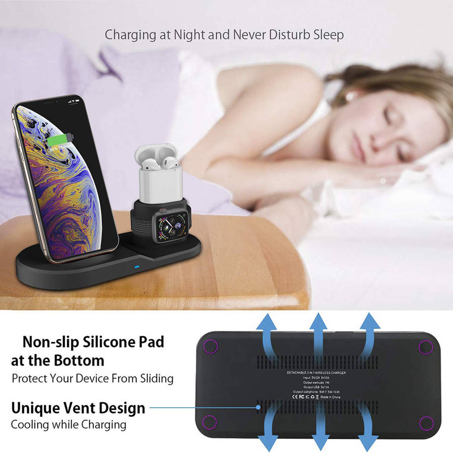 3 in 1 Multifunctional Wireless Charging Station Phone Stand