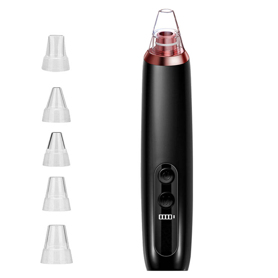Electronic Blackhead Remover Vacuum Cleaner with 6 Sucker Heads-Black