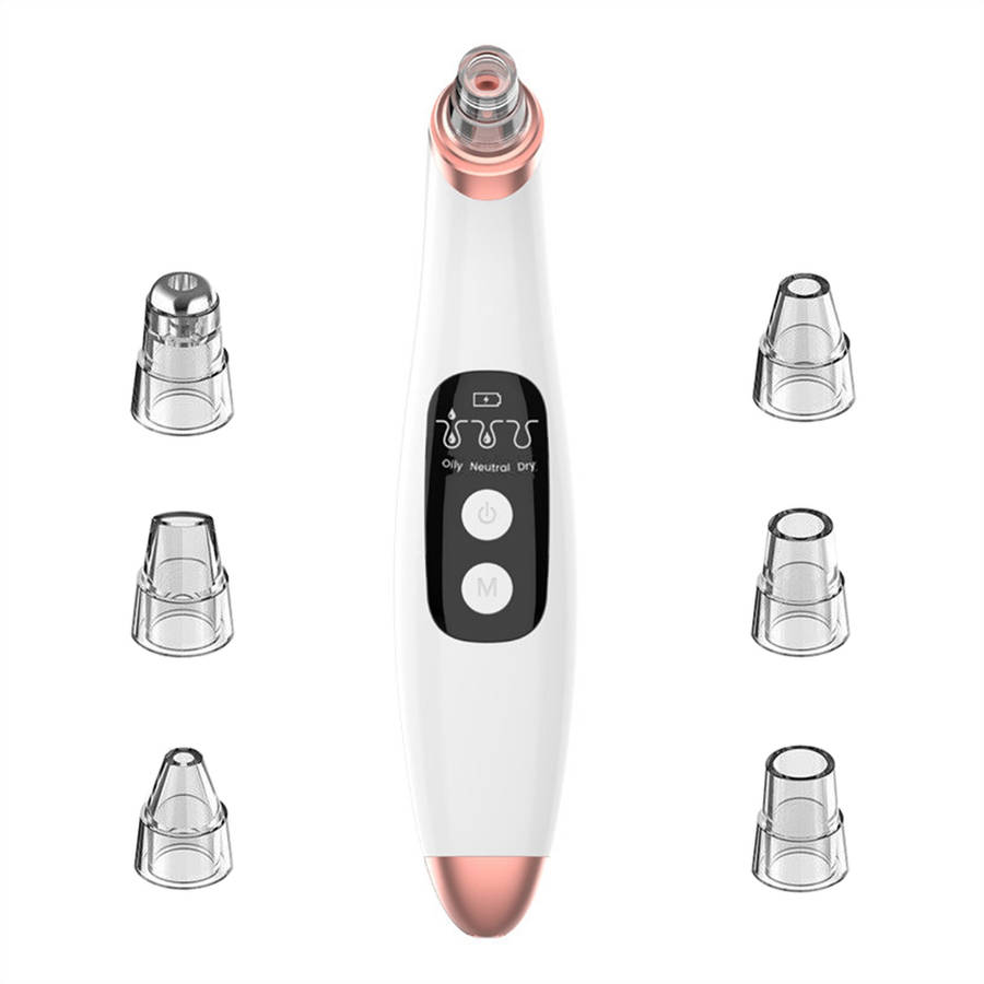 Electronic Blackhead Remover Vacuum Suction Cleaner with 6 Sucker Heads