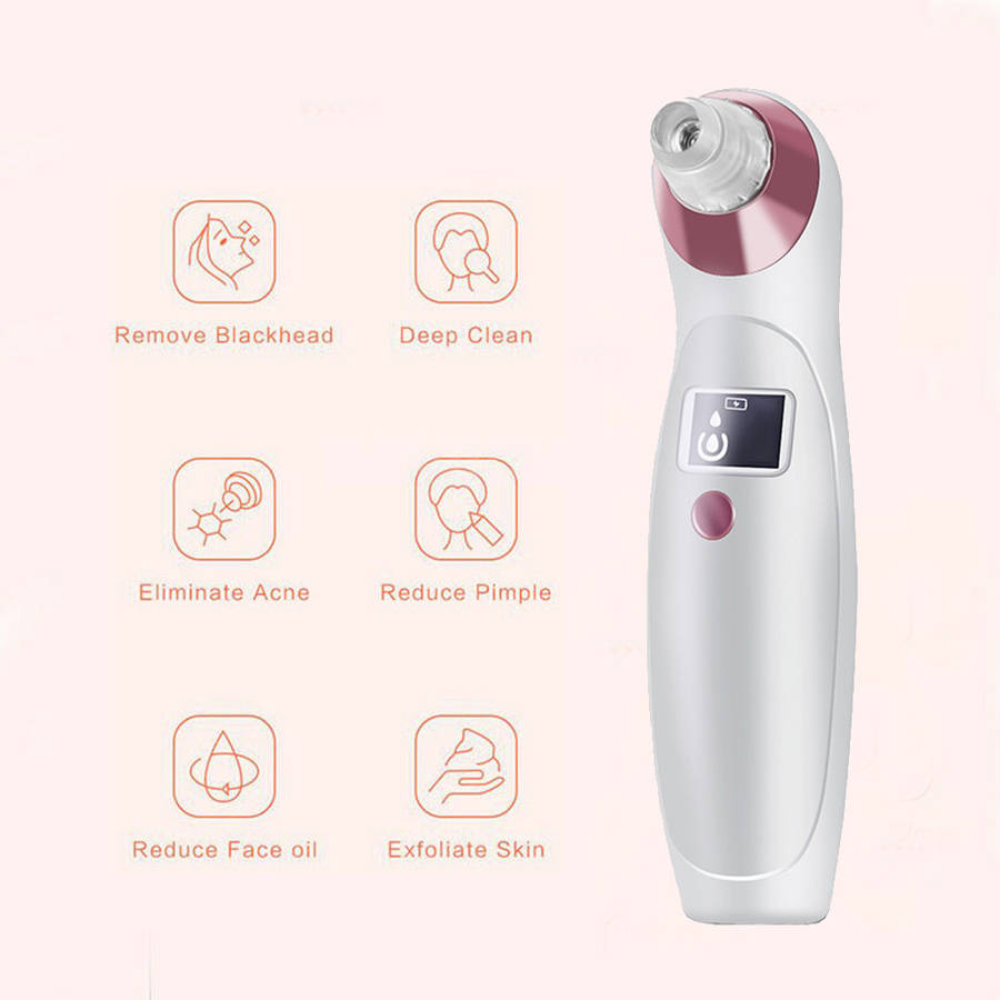 Electronic Blackhead Remover Vacuum Cleaner with 4 Probe - Pink